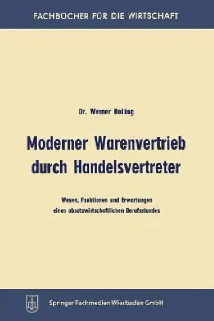 Cover of Moderner Warenvertrieb Durch Handelsvertreter