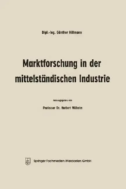 Cover of Marktforschung in Der Mittelständischen Industrie