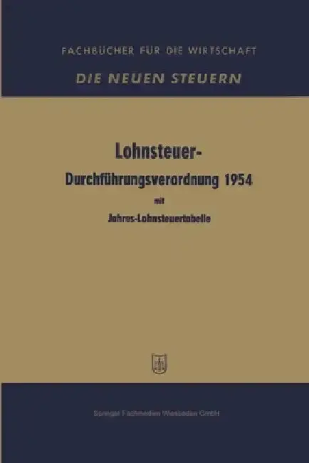 Cover of Lohnsteuer-Durchführungsverordnung 1954