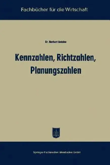 Cover of Kennzahlen, Richtzahlen, Planungszahlen