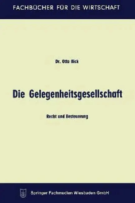Cover of Die Gelegenheitsgesellschaft