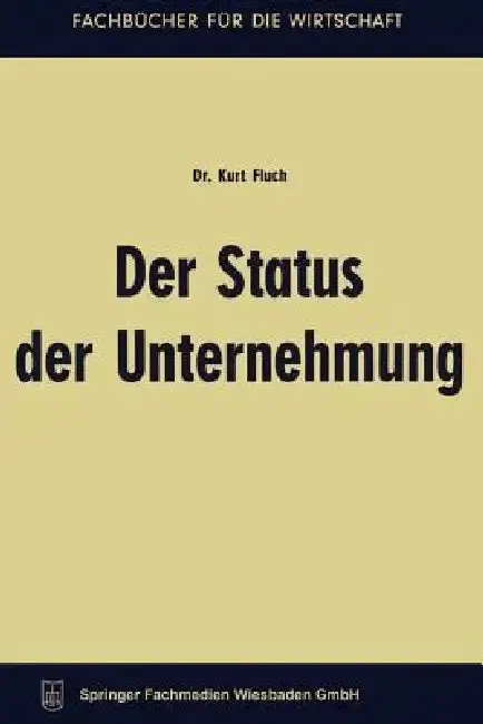 Cover of Der Status Der Unternehmung