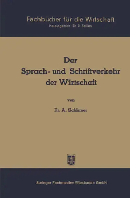Cover of Der Sprach- und Schriftverkehr der Wirtschaft