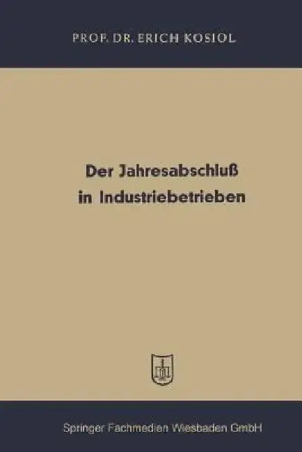Cover of Der Jahresabschluß in Industriebetrieben