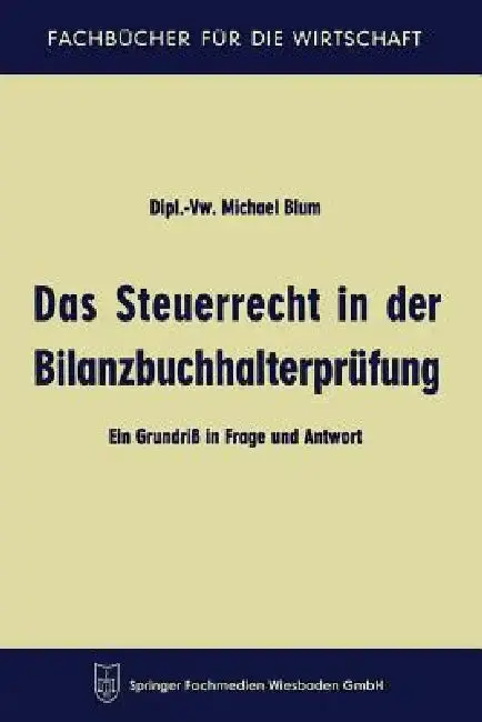 Cover of Das Steuerrecht in Der Bilanzbuchhalterprüfung