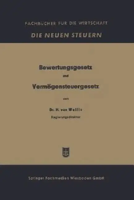Cover of Bewertungsgesetz Und Vermögensteuergesetz