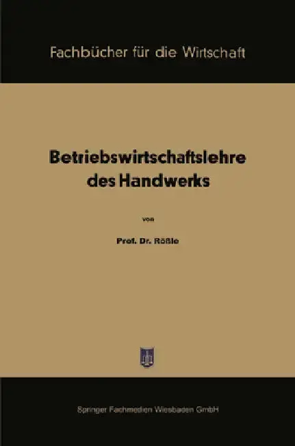 Cover of Betriebswirtschaftslehre des Handwerks