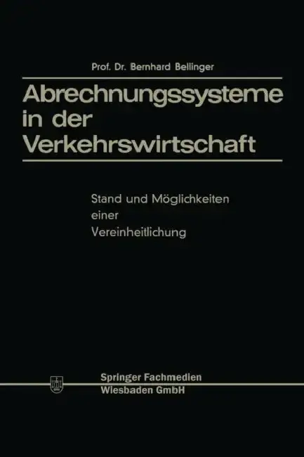 Cover of Abrechnungssysteme in Der Verkehrswirtschaft