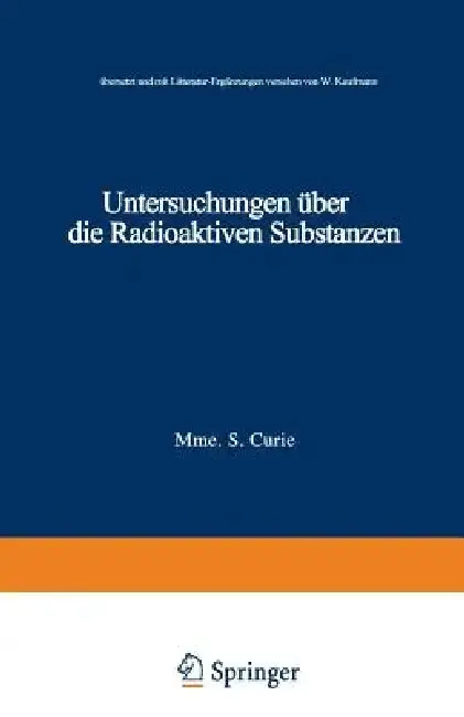 Cover of Untersuchungen Über Die Radioaktiven Substanzen