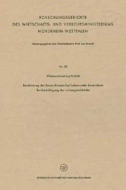 Cover of Bestimmung Des Faserabbaues Bei Leinen Unter Besonderer Berücksichtigung Der Leinengarnbleiche