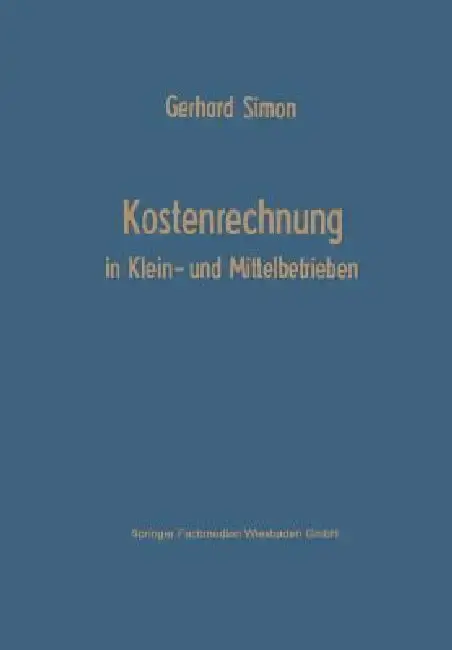Cover of Kostenrechnung in Klein- Und Mittelbetrieben