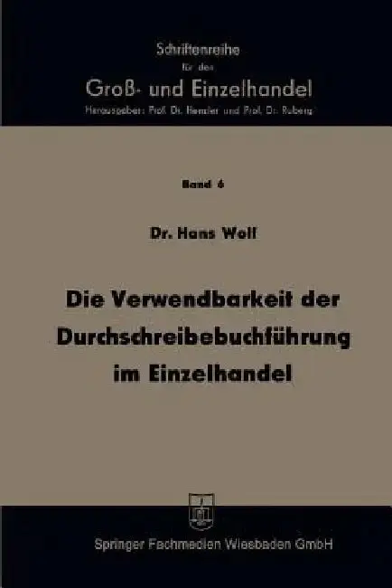 Cover of Die Verwendbarkeit Der Durchschreibebuchführung Im Einzelhandel