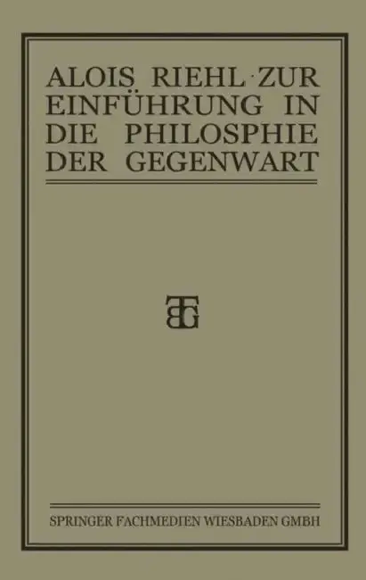 Cover of Zur Einführung in Die Philosophie Der Gegenwart