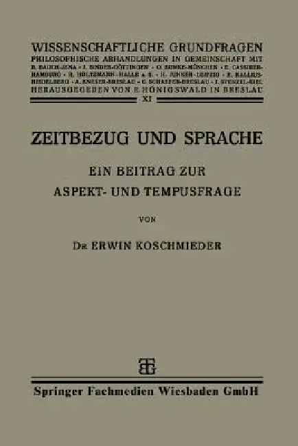 Cover of Zeitbezug Und Sprache
