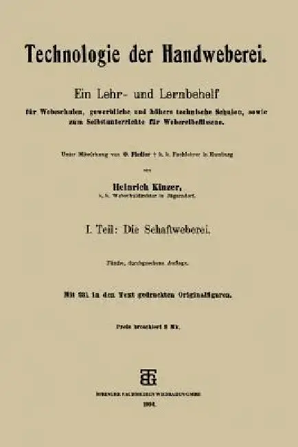 Cover of Technologie Der Handweberei