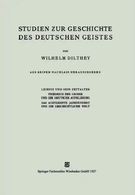 Cover of Studien Zur Geschichte Des Deutschen Geistes