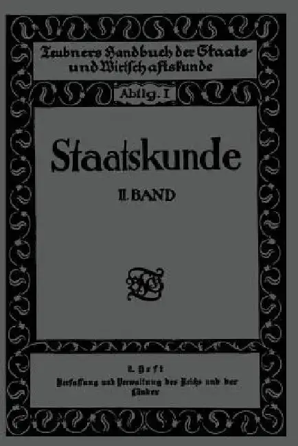 Cover of Staatskunde