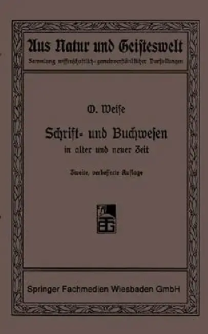 Cover of Schrift- Und Buchwesen in Alter Und Neuer Zeit