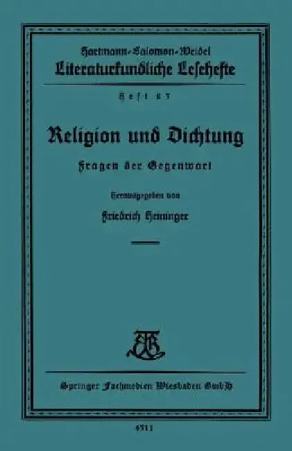 Cover of Religion Und Dichtung