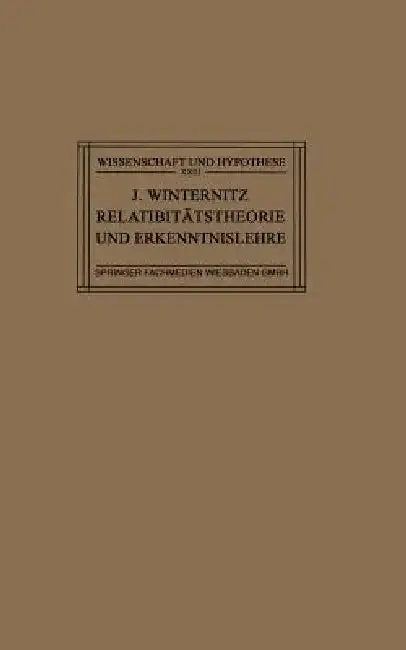 Cover of Relativitätstheorie Und Erkenntnislehre