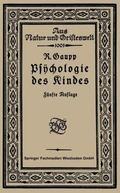Cover of Psychologie Des Kindes