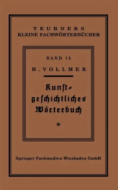 Cover of Kunstgeschichtliches Wörterbuch
