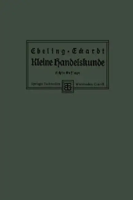 Cover of Kleine Handelskunde
