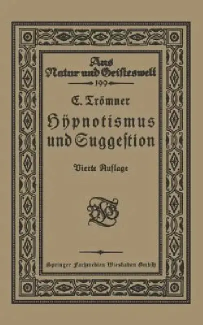 Cover of Hypnotismus Und Suggestion