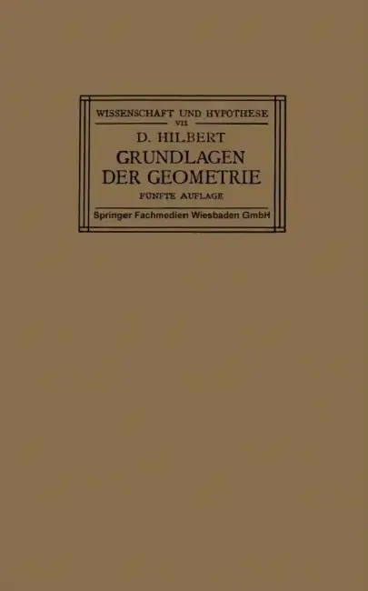 Cover of Grundlagen Der Geometrie