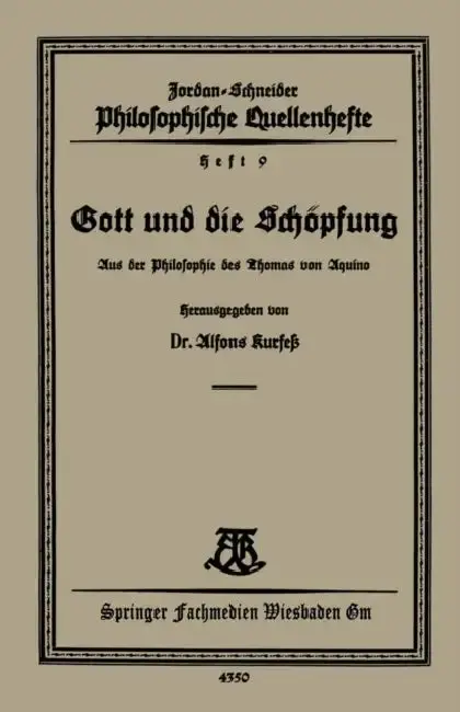 Cover of Gott Und Die Schöpfung