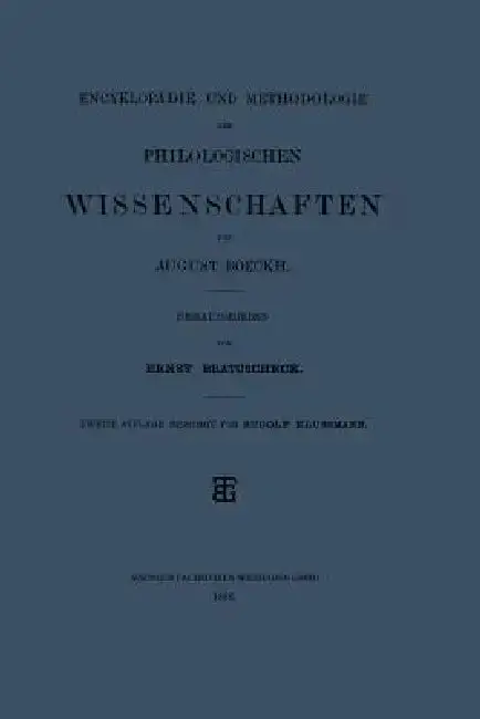 Cover of Encyklopädie Und Methodologie Der Philologischen Wissenschaften