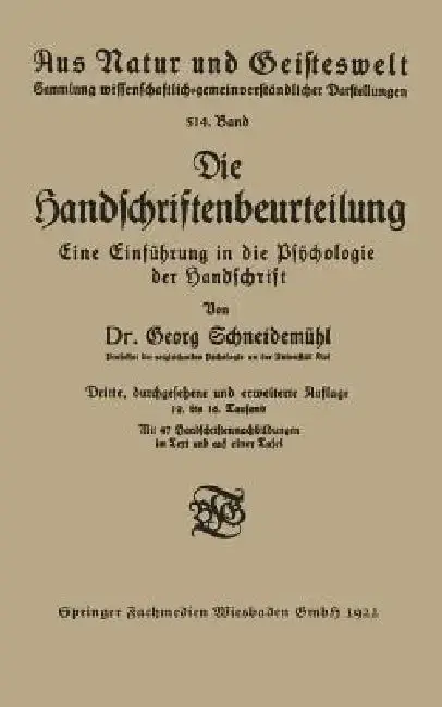 Cover of Die Handschriftenbeurteilung