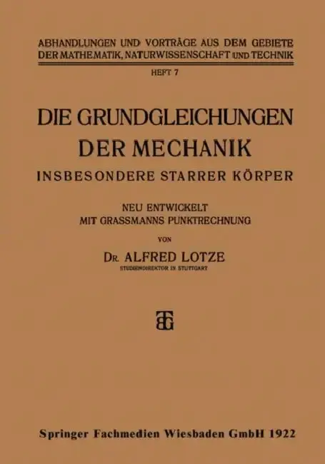 Cover of Die Grundgleichungen Der Mechanik