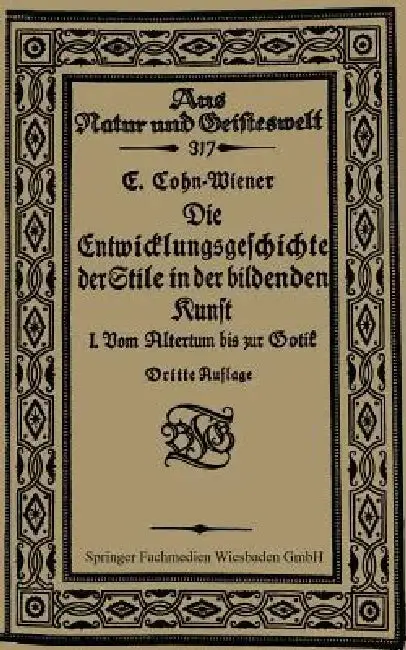 Cover of Die Entwicklungsgeschichte Der Stile in Der Bildenden Kunst