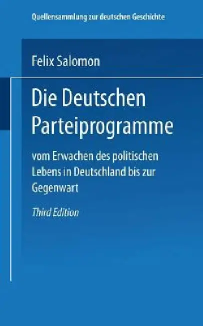 Cover of Die Deutschen Parteiprogramme