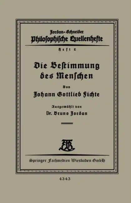 Cover of Die Bestimmung Des Menschen