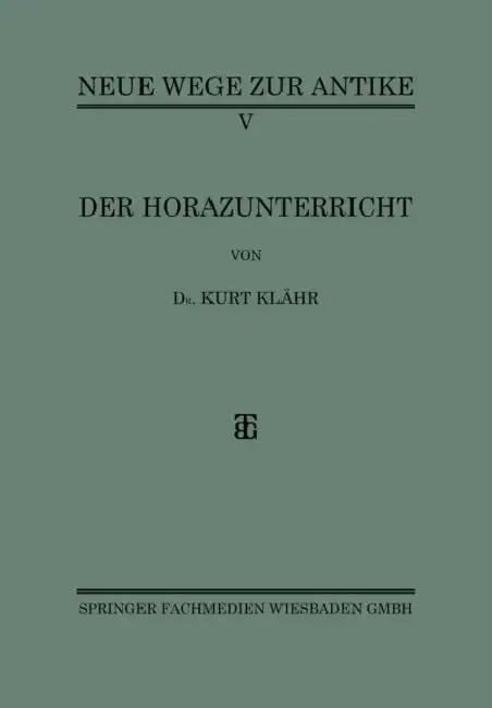 Cover of Der Horazunterricht