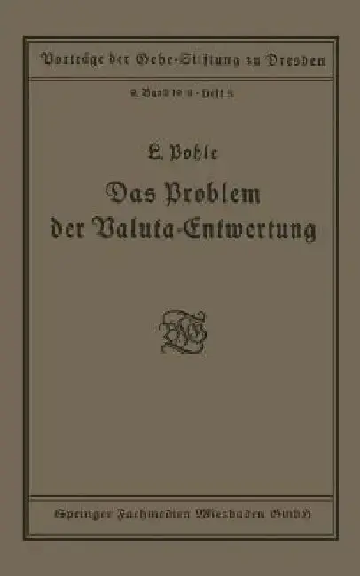 Cover of Das Problem Der Valuta-Entwertung