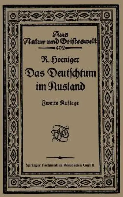 Cover of Das Deutschtum Im Ausland VOR Dem Weltkrieg