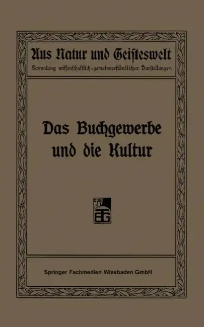 Cover of Das Buchgewerbe Und Die Kultur
