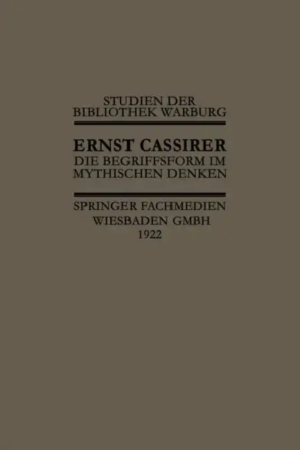 Cover of Die Begriffsform Im Mythischen Denken
