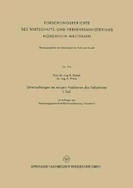 Cover of Untersuchungen an Einigen Problemen Des Tiefziehens