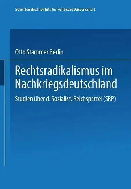 Cover of Rechtsradikalismus Im Nachkriegsdeutschland