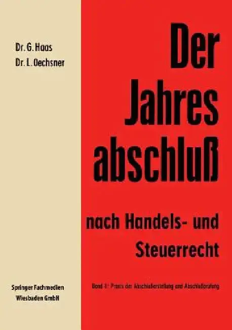 Cover of Der Jahresabschluß Nach Handels- Und Steuerrecht