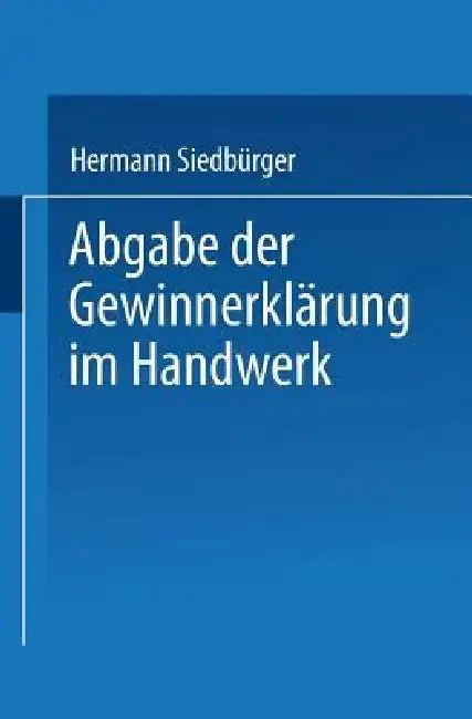 Cover of Abgabe Der Gewinnerklärung Im Handwerk