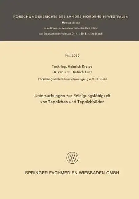 Cover of Untersuchungen Zur Reinigungsfähigkeit Von Teppichen Und Teppichböden