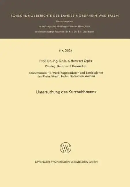 Cover of Untersuchung Des Kurzhubhonens