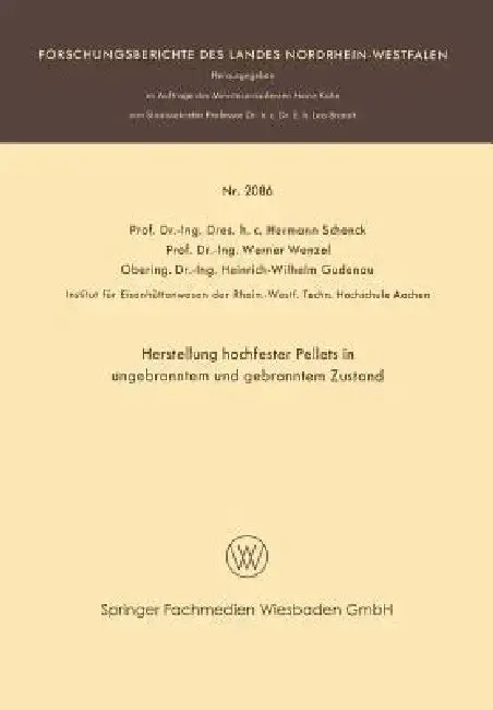 Cover of Herstellung Hochfester Pellets in Ungebranntem Und Gebranntem Zustand
