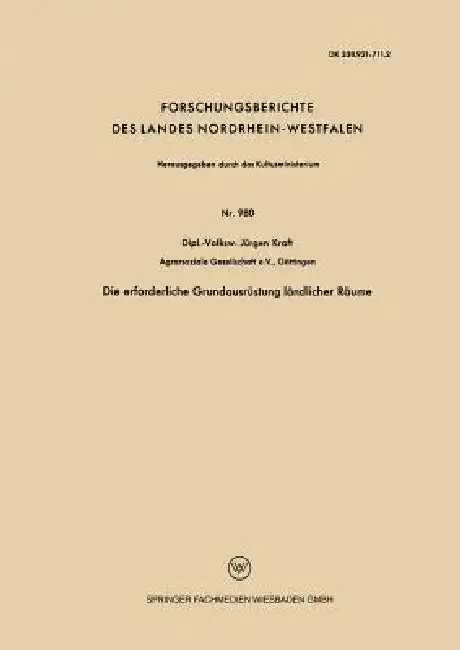 Cover of Die Erforderliche Grundausrüstung Ländlicher Räume