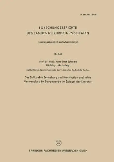 Cover of Der Tuff, Seine Entstehung Und Konstitution Und Seine Verwendung Im Baugewerbe Im Spiegel Der Literatur